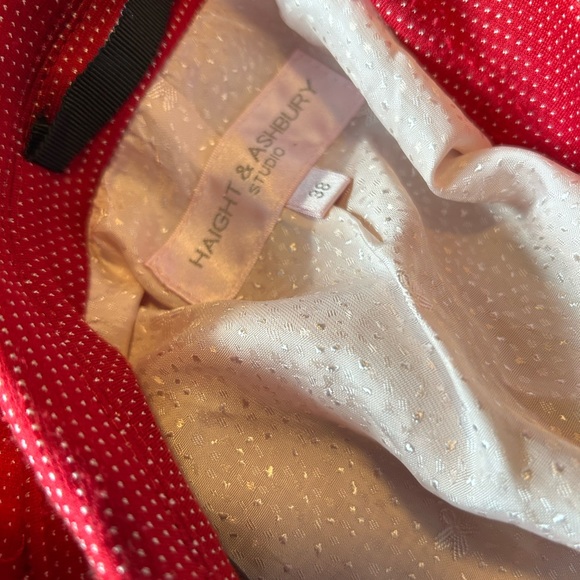 Rare Haight & Ashbury Boxy  Ultra Soft Red Polka Dot Women's Blazer SZ Med - Picture 2 of 11